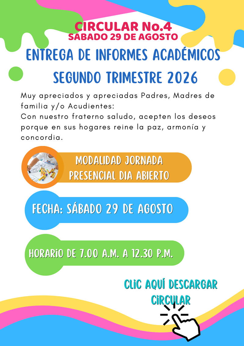 POPUP-CIRCULAR No4 ENTREGADEINFORMES-29 DE AGOSTO-2026